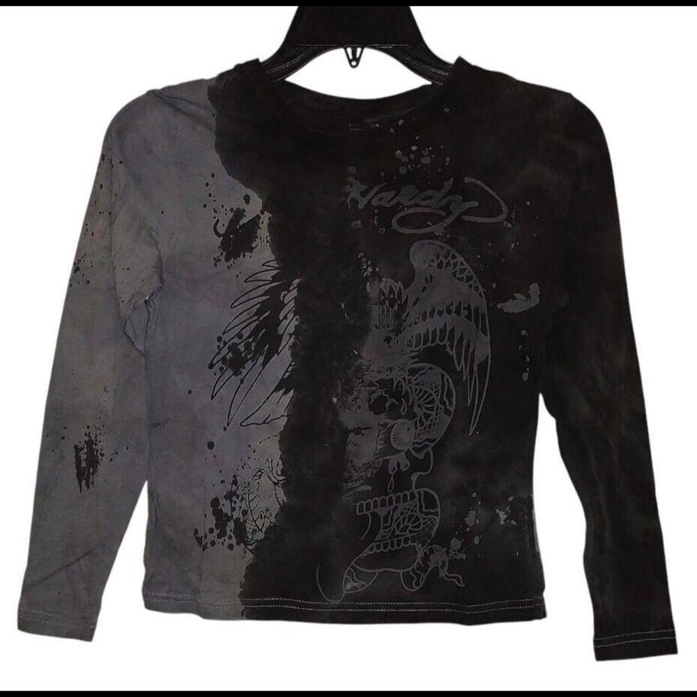 Ed Hardy Kids Shirt Long Sleeve Size Small Unisex RARE Y2K